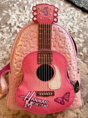 Loungefly x Disney Pink Hannah Montana Guitar Mini Backpack